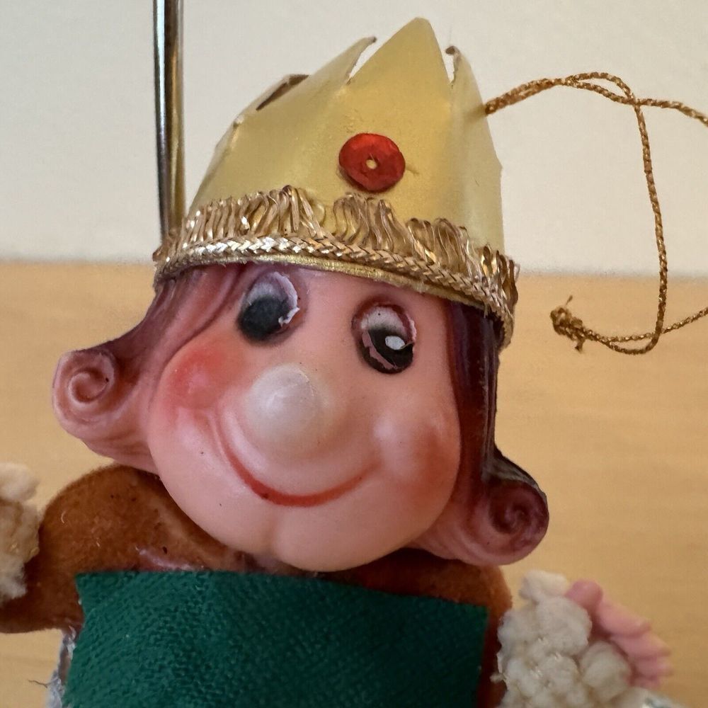 Vintage 1960s Christmas Ornament Old King Cole Alice In Wonderland Kitsch‎ Retro - Picture 3 of 9
